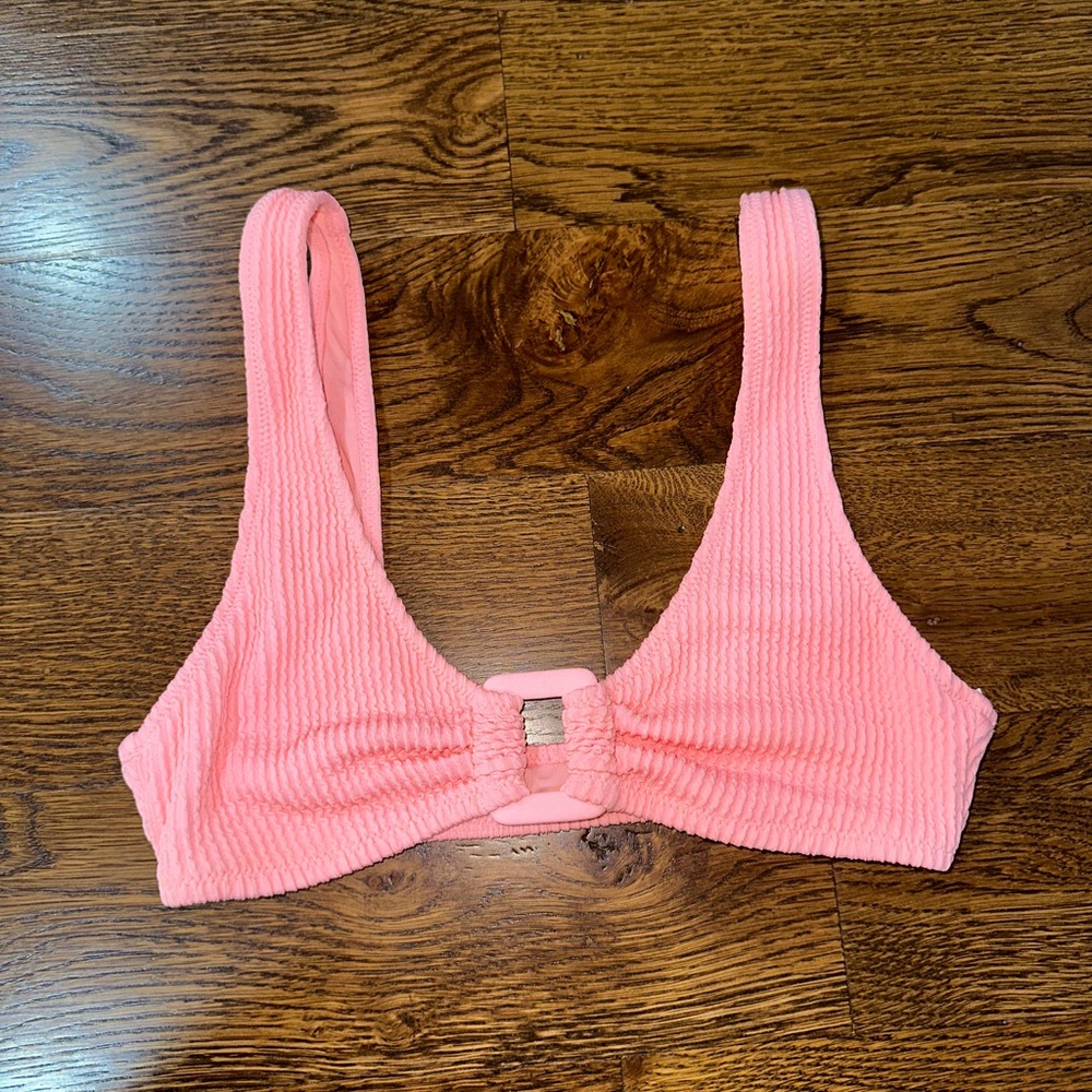 Aerie Pink Ribbed Bikini Top